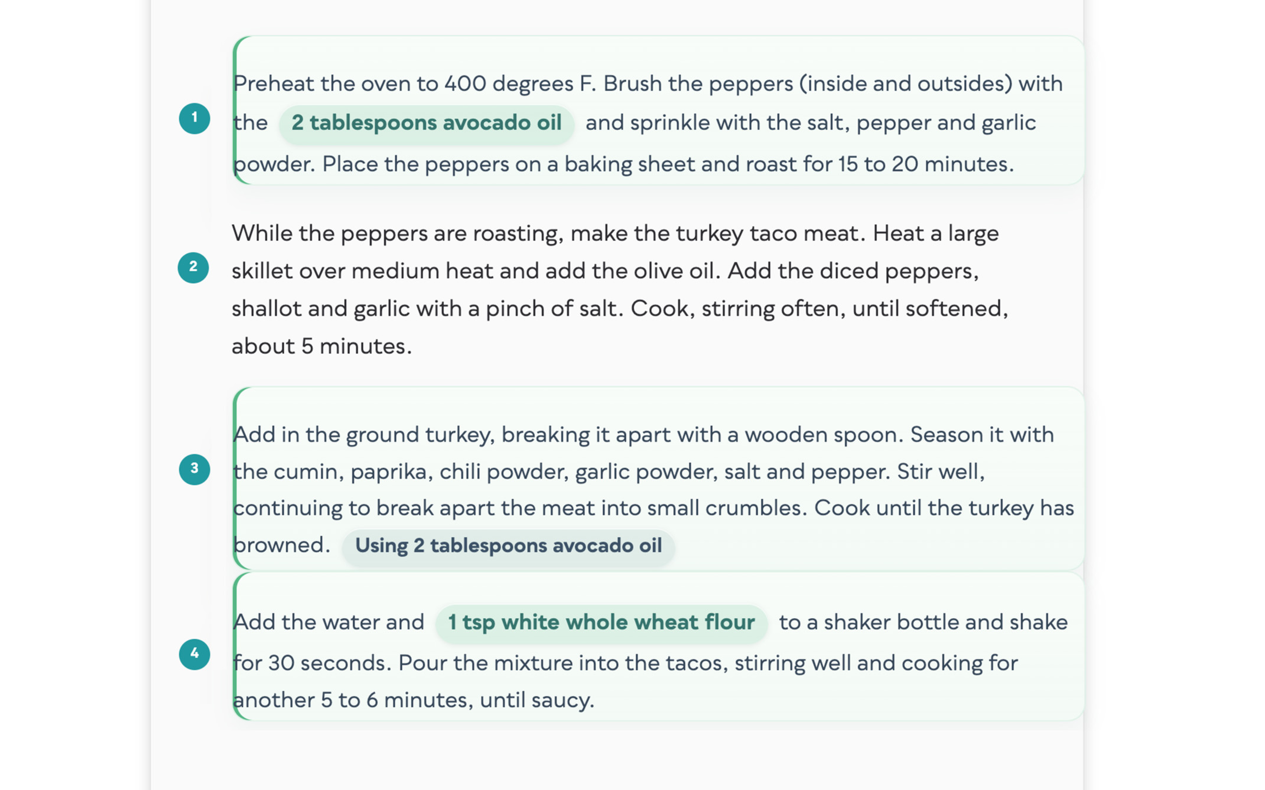 Recipe instructions updated with avocado oil and white whole wheat flour substitutions from FoodFlip